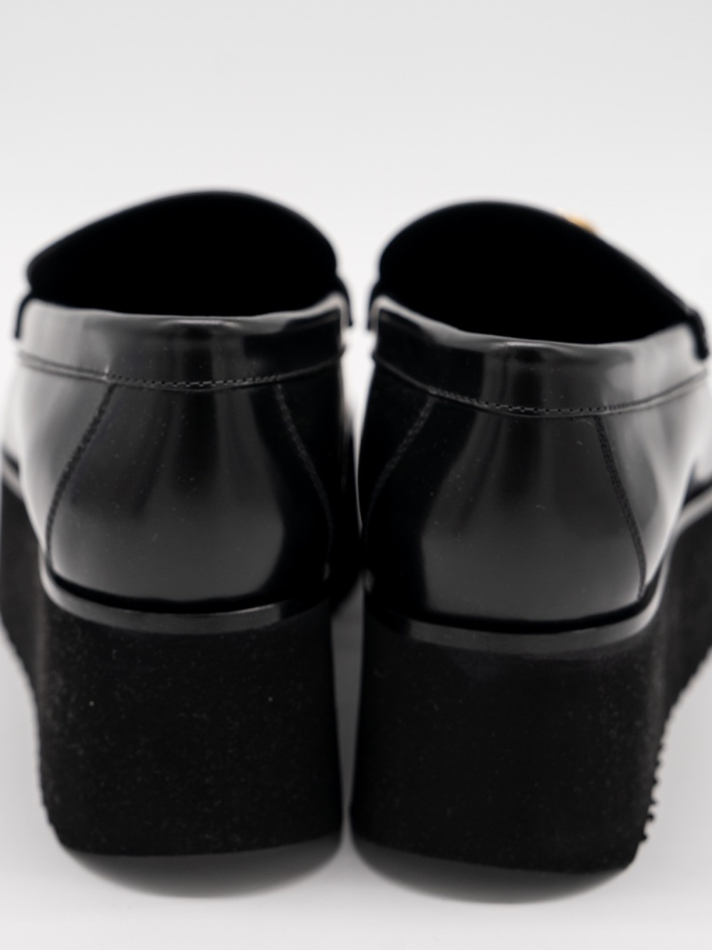 size 37.5G 7.5 US Gucci Black Leather GG Creeper Platform Loafers - Picture 5 of 10